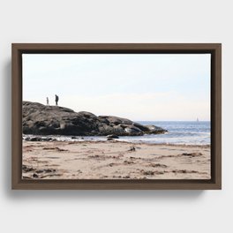 Wanderlust in Norway, Europe, Sandhaland Badestrand, discover planet earth, landscape made by ice - wall art - travel art - love sea - parent child bounding Framed Canvas