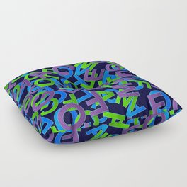 Blue & Purple Color Alphabet Design Floor Pillow