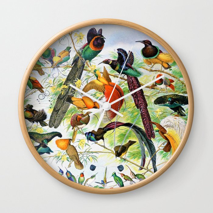 Adolphe Millot "Birds" 5. Wall Clock