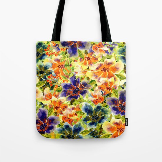 vivid floral Tote Bag