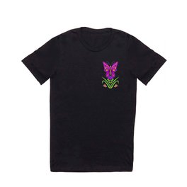  Mandala style butterflies and violet flower T Shirt