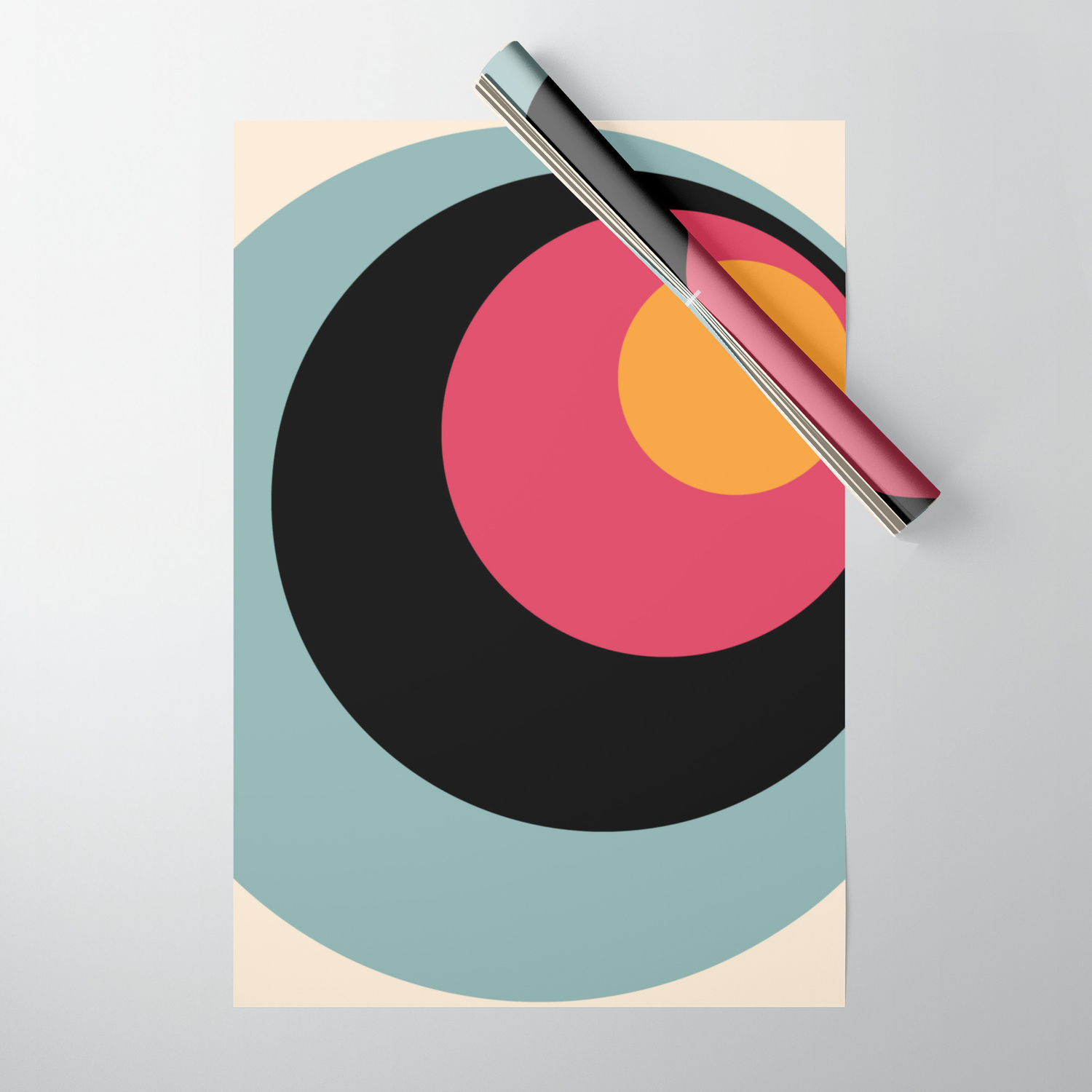 Nikkal Classic Colorful Abstract Minimal Retro 70s Style Dots