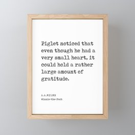 A A Milne Quote 04 - Gratitude - Literature - Typewriter Print Framed Mini Art Print