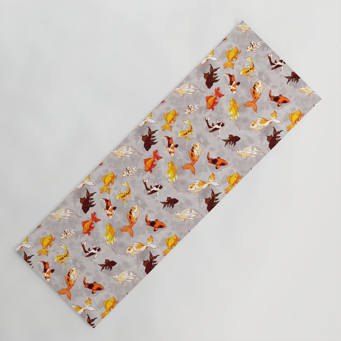 Silver Koi Fish Goldfish pattern Yoga Mat