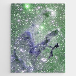 Eagle Nebula Pillars of Creation Sage Green Periwinkle Blue Jigsaw Puzzle