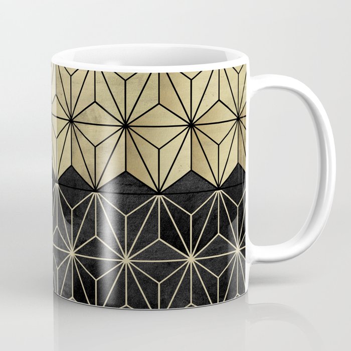 Gold Black Geo Glam #1 (Faux Glitter) #shiny #geometric #decor #art #society6 Coffee Mug