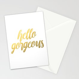 Hello Gorgeous Gold Stationery Cards