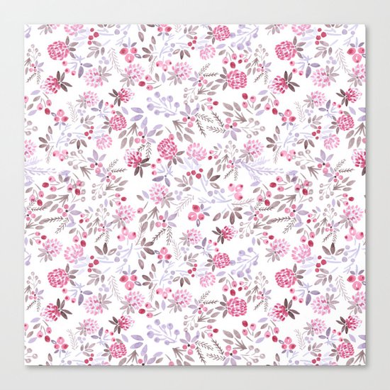 Watercolor floral pattern . Canvas Print