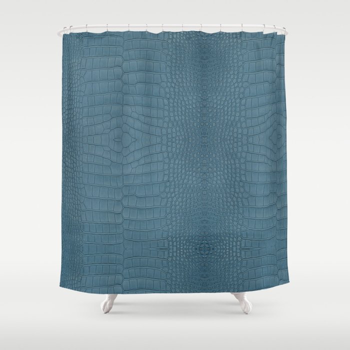 Turquoise Alligator Leather Print Shower Curtain By Looly Elzayat Society6 Turquoise Alligator Leather Print, Alligator Shower Curtain