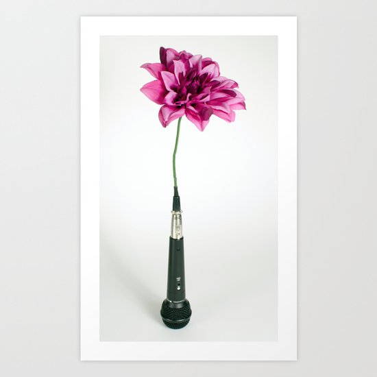 Microphone Vase Art Print