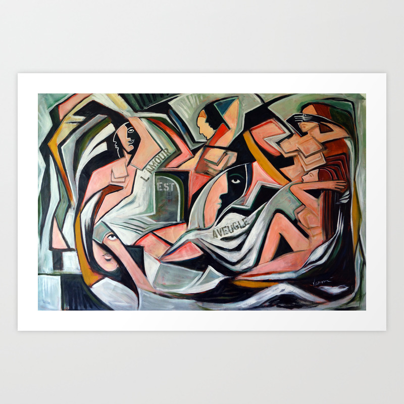 L Amour Est Aveugle Art Print By Valerie Vescovi Society6