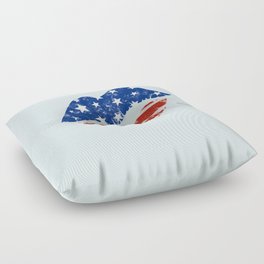 American Patriotic Lips / American Flag Lips / Fourth of July Lips Floor Pillow