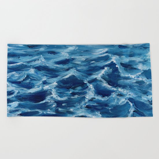 Acrylic wave Beach Towel