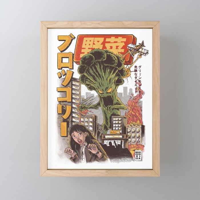 Broccozilla Framed Mini Art Print