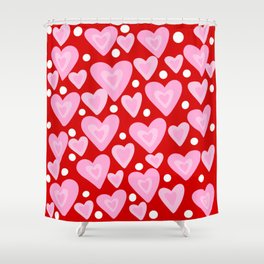 In the Mood for Love - red and pink Shower Curtain
