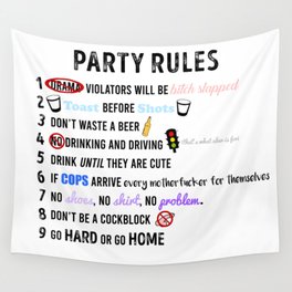 Party Rules Wall Tapestry
