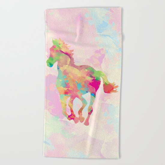 Abstract horse Beach Towel