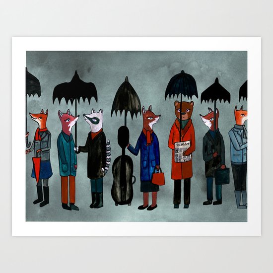 In the Rain Art Print