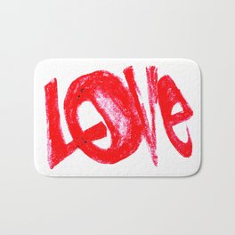 more love Bath Mat | Painting, Typography, Digital 