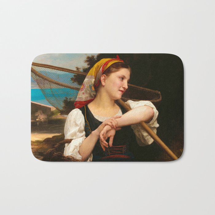 Daughter of Fisherman, 1872 by William-Adolphe Bouguereau Bath Mat