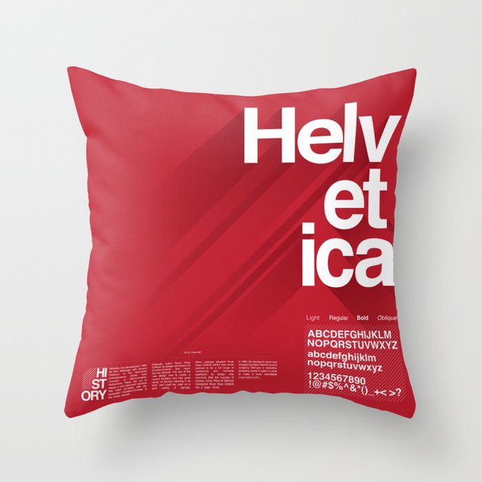 Helvetica Throw Pillow
