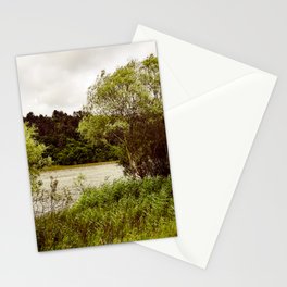 Vintage summer river landscape Stationery Card