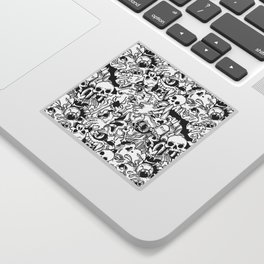 BW Halloween horror pattern Sticker