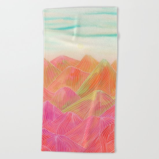Lines in the mountains XVIII Beach Towel