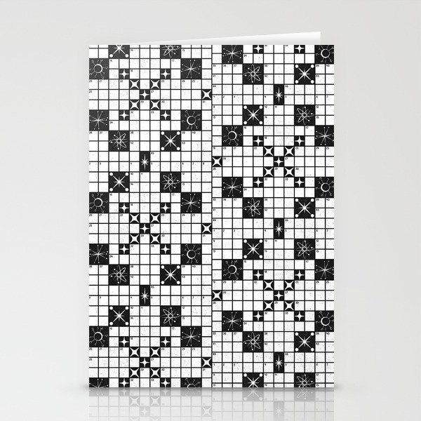 Mid century Crossword Puzzle Stationery Cards