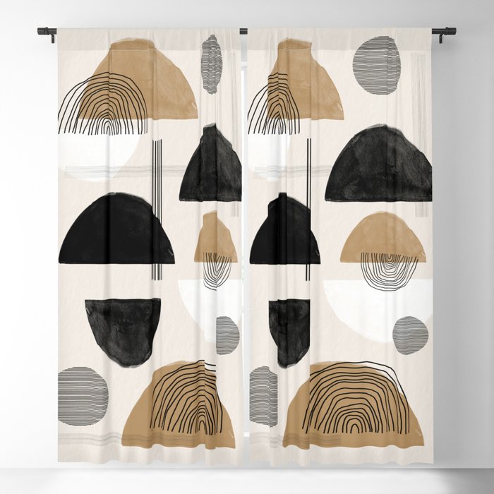 Paper Collage Art Blackout Curtain