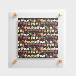 Wine and Cheese (dark grey) Floating Acrylic Print