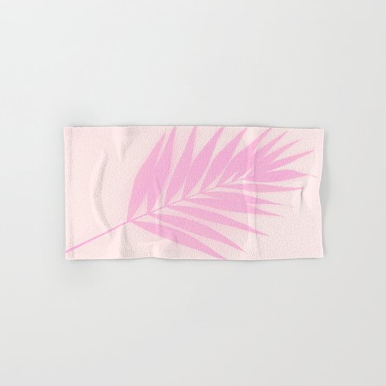 Pink Palm Leaf Hand & Bath Towel