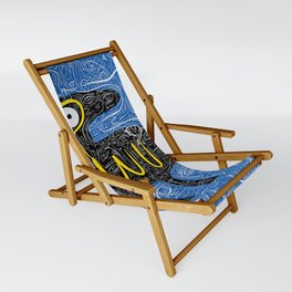 Black Llama Blue Street Art Graffiti Sling Chair