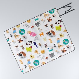 Pattern of dogs, adorable and friendly animal. Picnic Blanket