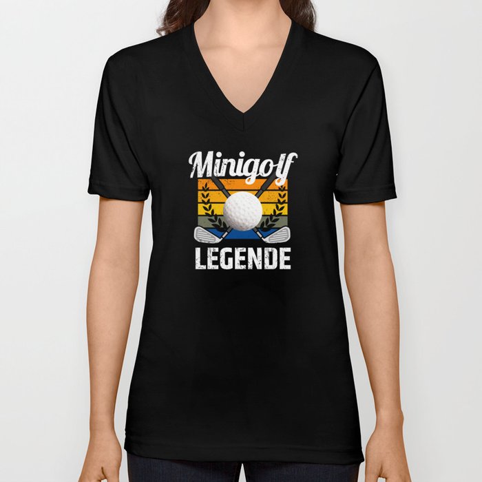 Minigolf Legende Golfball Golf Lustige Sprüche V Neck T Shirt by Foxxy