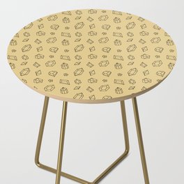 Tan and Black Gems Pattern Side Table