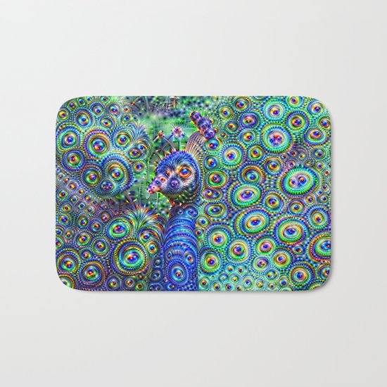 Brilliant Jeweled Peacock Bath Mat