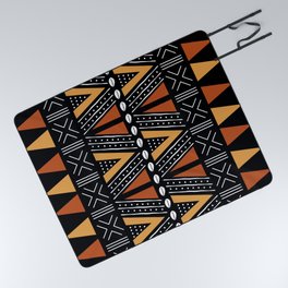 African Mud Cloth Abstract Fabric Art Picnic Blanket