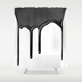 Black paint drip Shower Curtain