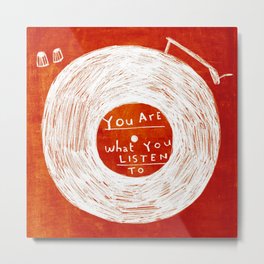 you are what you listen to, RED Metal Print | Curated, Graphicdesign, Pop Art, Ink, Red, Rock, Reggae, Disco, Punk, Popart 