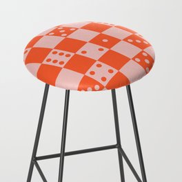 Checkered Dice Pattern (Creamy Pink & Sweet Orange Color Palette) Bar Stool