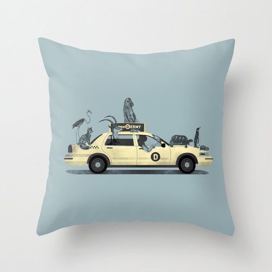 1-800-TAXI-DERMY Throw Pillow