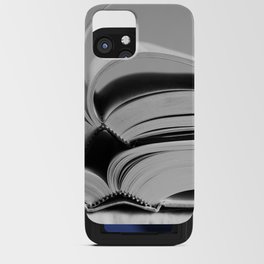 Open Books in Black and White iPhone Card Case