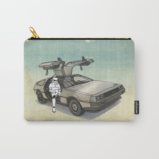 Stormtrooper in a DeLorean - waiting for the car club Carry-All Pouch