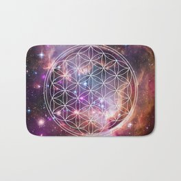 Flower of Life Sacred Geometry Bath Mat | Spiritual, Yoga, Galaxy, Sky, Newage, Mandala, Healing, Universe, Energy, Digital Manipulation 