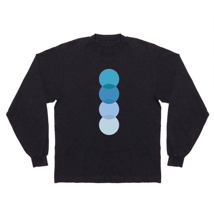 Abstraction_GEOMETRIC_BLUE_CIRCLE_TONE_POP_ART_1204A Long Sleeve T Shirt