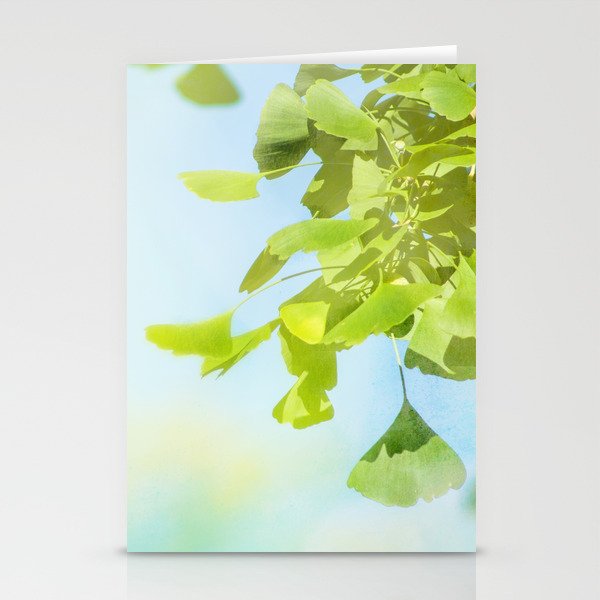 Ginkgo Blue Sky & Bright Green Stationery Cards