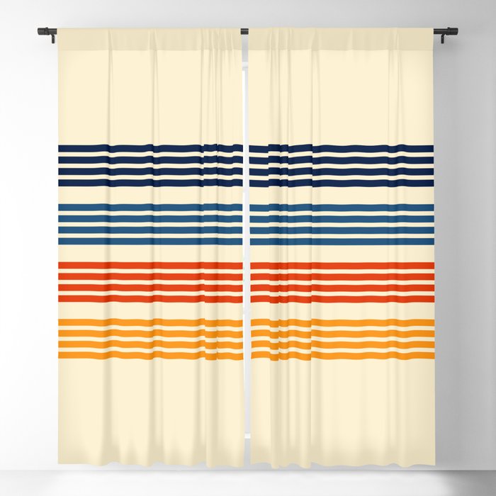 Kenshin - Classic Old School Retro Stripes Blackout Curtain