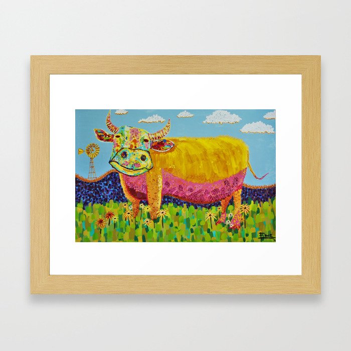 Happy Cow Framed Art Print