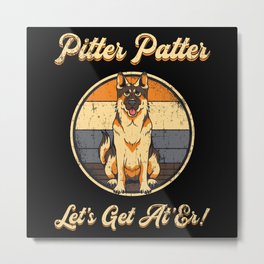 German Shepherd Pitter Patter Dog Lover Vintage Metal Print | Adoption, Amusing Dog, Dogs, German, Shepherd, Agility, Pets, Puppy, Rescue Dog, Vintage 